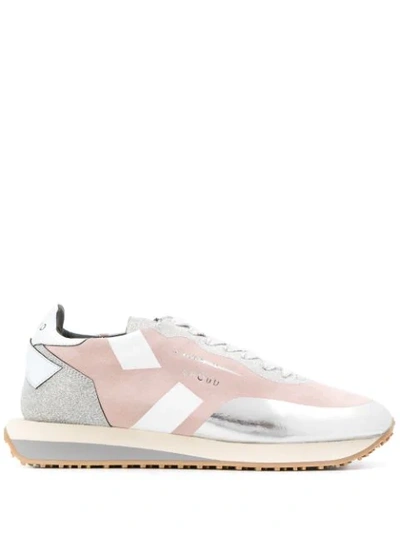 Shop Ghoud Colour Block Lace-up Sneakers In Silver