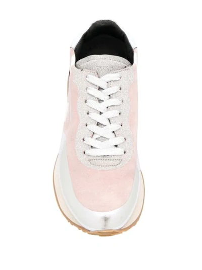 Shop Ghoud Colour Block Lace-up Sneakers In Silver