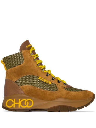 Shop Jimmy Choo Inca Hiking Boots In Yellow