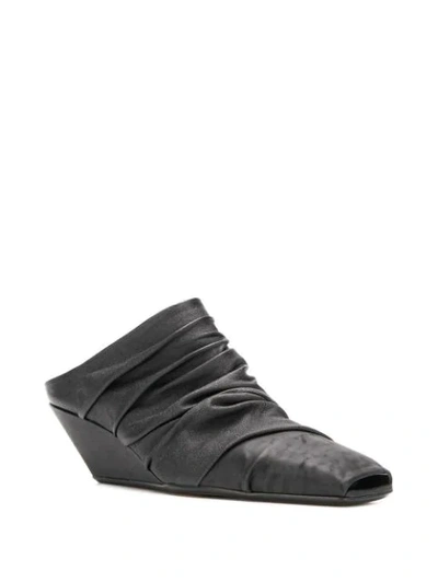 RICK OWENS RUCHE-STYLED MULES - 黑色