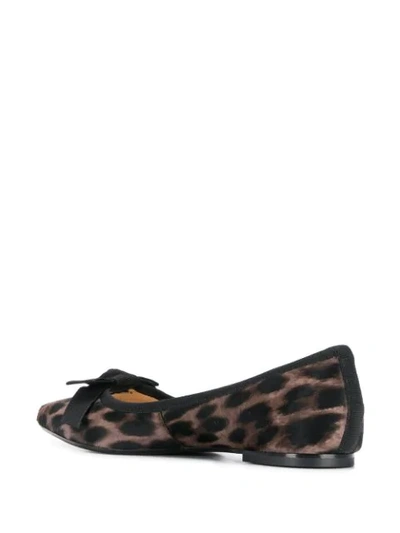 Shop Anna Baiguera Leopard Print Ballerina Shoes In Neutrals