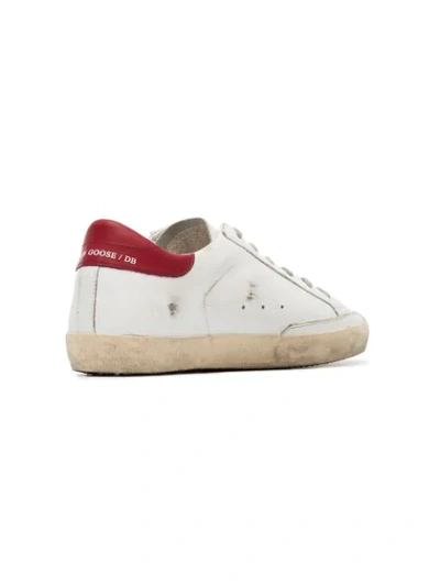 Shop Golden Goose White Superstar Glitter Leather Sneakers