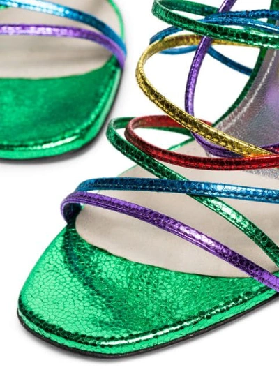 Shop Attico Eve 110mm Strappy Sandals In 021 Multicoloured