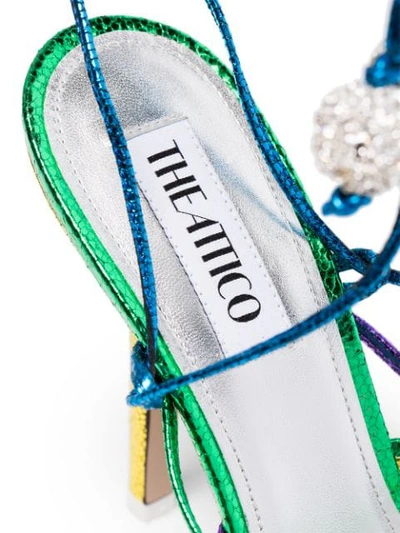 Shop Attico Eve 110mm Strappy Sandals In 021 Multicoloured