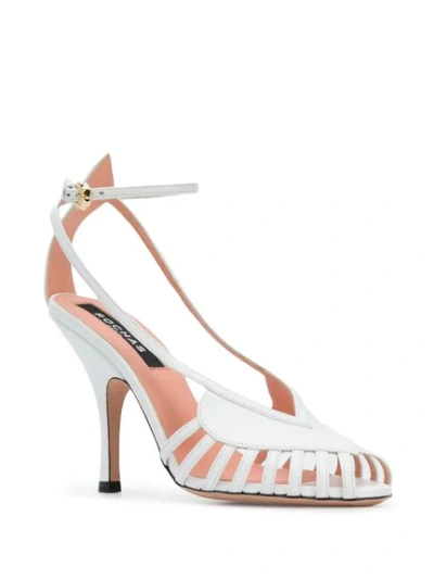 Shop Rochas Cut-out Sandals In White