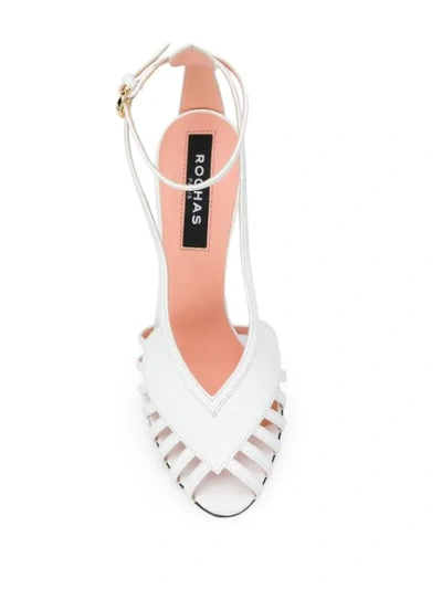 Shop Rochas Cut-out Sandals In White