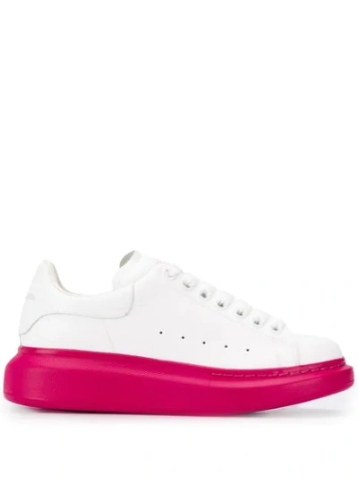 Shop Alexander Mcqueen Contrast Sole Oversized Sneakers In White