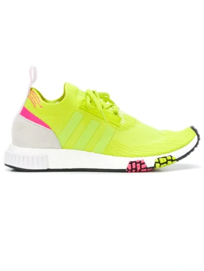 Shop Adidas Originals Nmd_r2 Primeknit Sneakers In Yellow