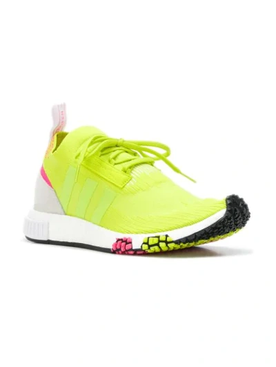 Shop Adidas Originals Nmd_r2 Primeknit Sneakers In Yellow