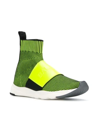 Shop Balmain Sock Sneakers In Green