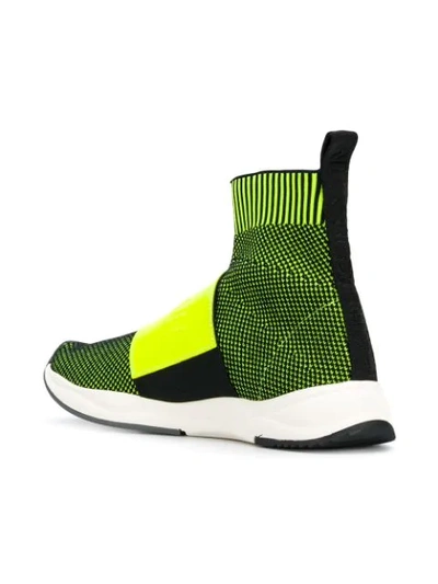 Shop Balmain Sock Sneakers In Green