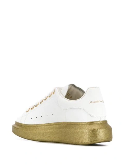 Shop Alexander Mcqueen Oversized Glitter-sole Sneakers In White