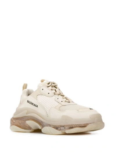 Shop Balenciaga Triple S Sneakers In Neutrals