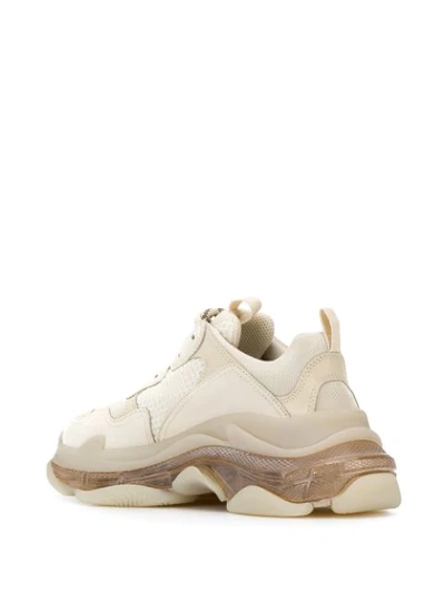 Shop Balenciaga Triple S Sneakers In Neutrals