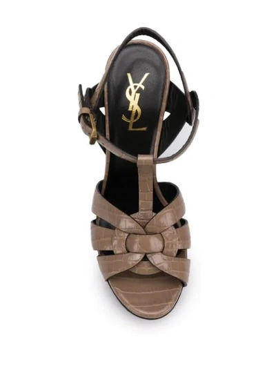 Shop Saint Laurent Tribute 105mm Sandals In Grey