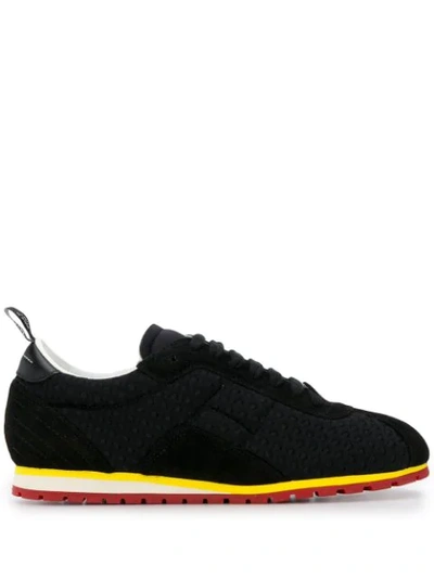 Shop Mm6 Maison Margiela Contrasting Rubber Sole Sneakers In Black