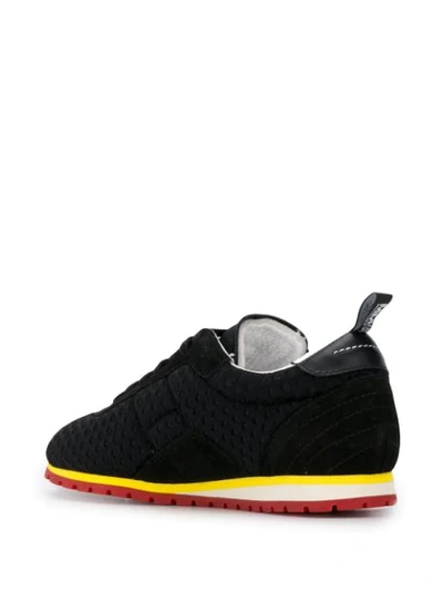 Shop Mm6 Maison Margiela Contrasting Rubber Sole Sneakers In Black