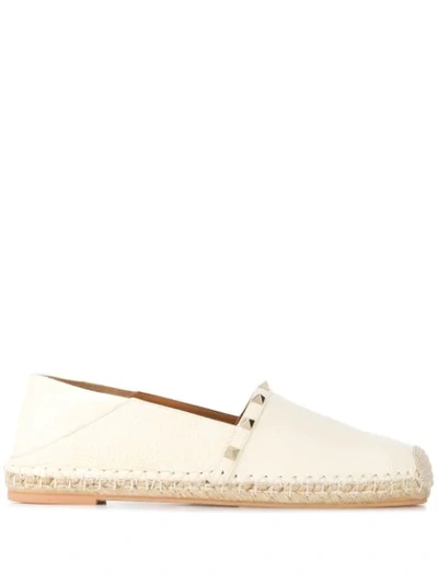 Shop Valentino Rockstud Espadrilles In Neutrals