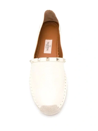 Shop Valentino Rockstud Espadrilles In Neutrals