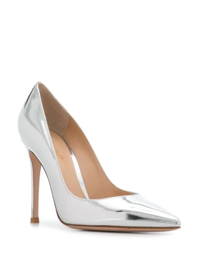 Gianvito Rossi Gianvito 105 Metallic Nappa Leather Pointed-toe Pumps In Silver
