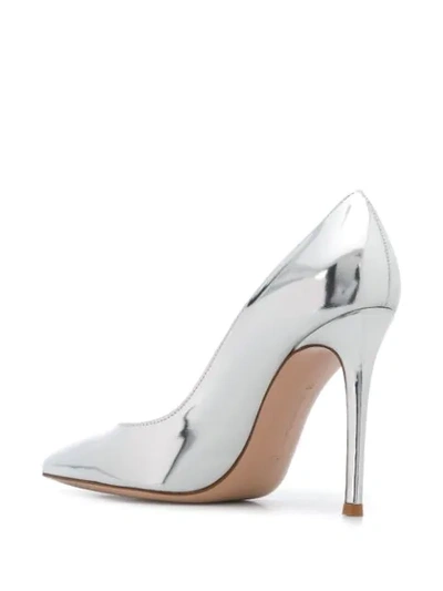 Shop Gianvito Rossi Gianvito 105mm Metallic-effect Pumps In Silver