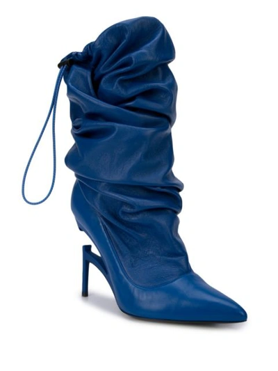 Shop Ben Taverniti Unravel Project Scrunched Boots In Blue