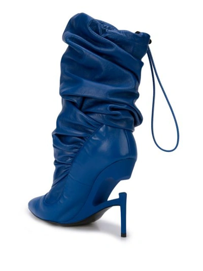 Shop Ben Taverniti Unravel Project Scrunched Boots In Blue