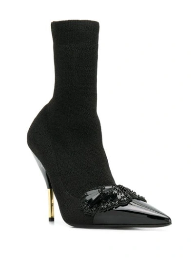 Shop Ermanno Scervino Embellished Ankle Boots In Black