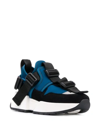 Shop Mm6 Maison Margiela Safety Sneakers In Blue ,black