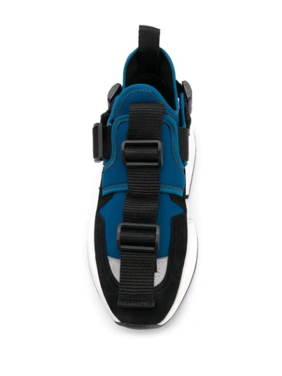 Shop Mm6 Maison Margiela Safety Sneakers In Blue ,black