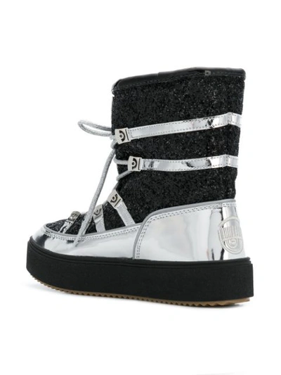 Shop Chiara Ferragni Mirror Snow Boots In Black