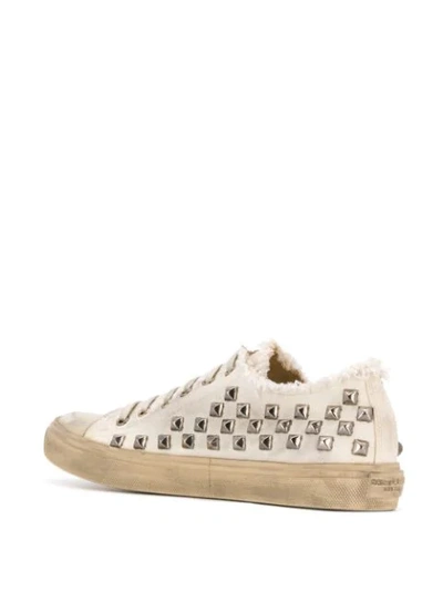 Shop Saint Laurent Bedford Studded Sneakers In Neutrals