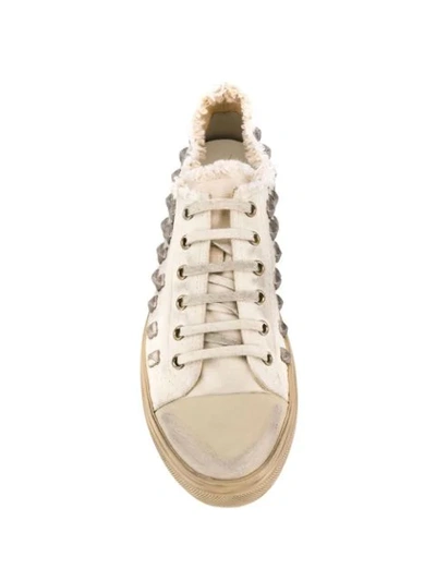 Shop Saint Laurent Bedford Studded Sneakers In Neutrals