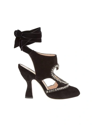 Shop Fendi Wrapped Ankle Sandals In Black
