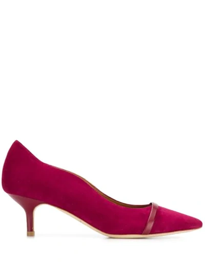 Shop Malone Souliers Suede Mid-heel Pumps In Pink