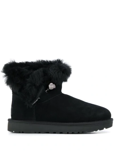 Shop Ugg Fluff Pin Boots In Black