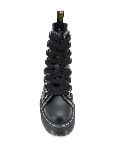 DR. MARTENS LACE-UP ANKLE BOOTS - 黑色