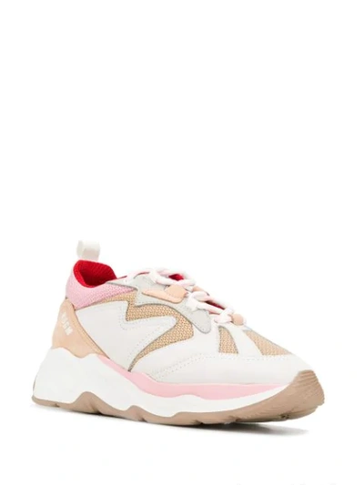 Shop Msgm Panelled Chunky Sneakers In White