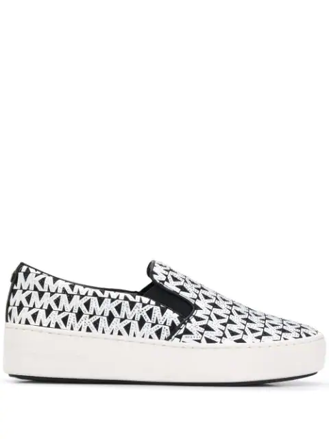 mk white slip on sneakers
