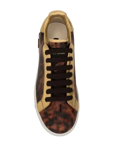 Shop Dolce & Gabbana Tortoiseshell Low-top Sneakers In Brown