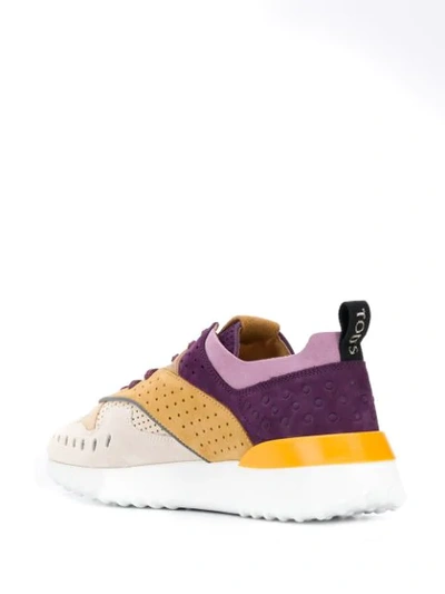 Shop Tod's Colour-block Low-top Sneakers In Neutrals