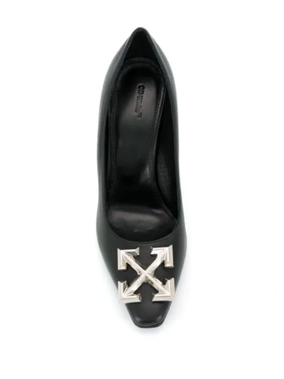 Shop Off-white Arrow Plaque Pumps In Black