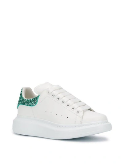 Shop Alexander Mcqueen Glittered Trim Sneakers In White