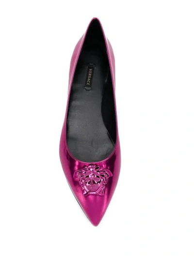 Shop Versace Palazzo Ballerina Shoes In Pink