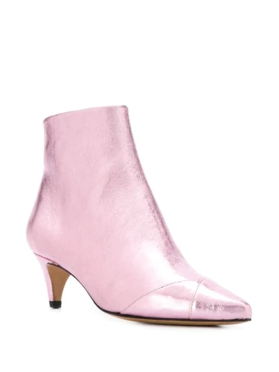 Shop Isabel Marant Durfee Low-heel Boots In Pink