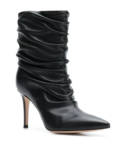 Shop Gianvito Rossi Cecile Gathered Boots In Black
