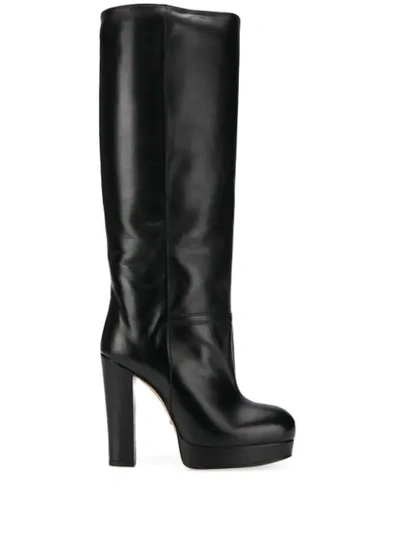 Shop Gucci Platform Knee-high Boots In Black