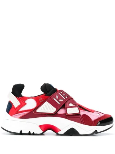 Shop Kenzo Chunky Sole Sneakers In Red