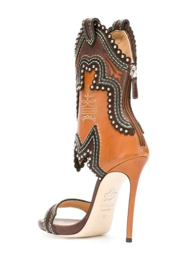 Shop Dsquared2 Cowboy Boot Sandals In Brown
