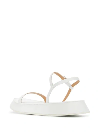 Shop Jil Sander Strappy Platform Sandals In White
